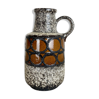 Vase de sol multicolore en poterie fat lava 408-40 fabriqué par scheurich, années 1970
