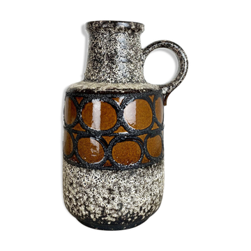 Large Pottery Fat Lava Multi-Color Floor Vase 408-40 Made by Scheurich, 1970s