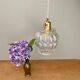 Vintage globe pendant lamp in transparent molded glass