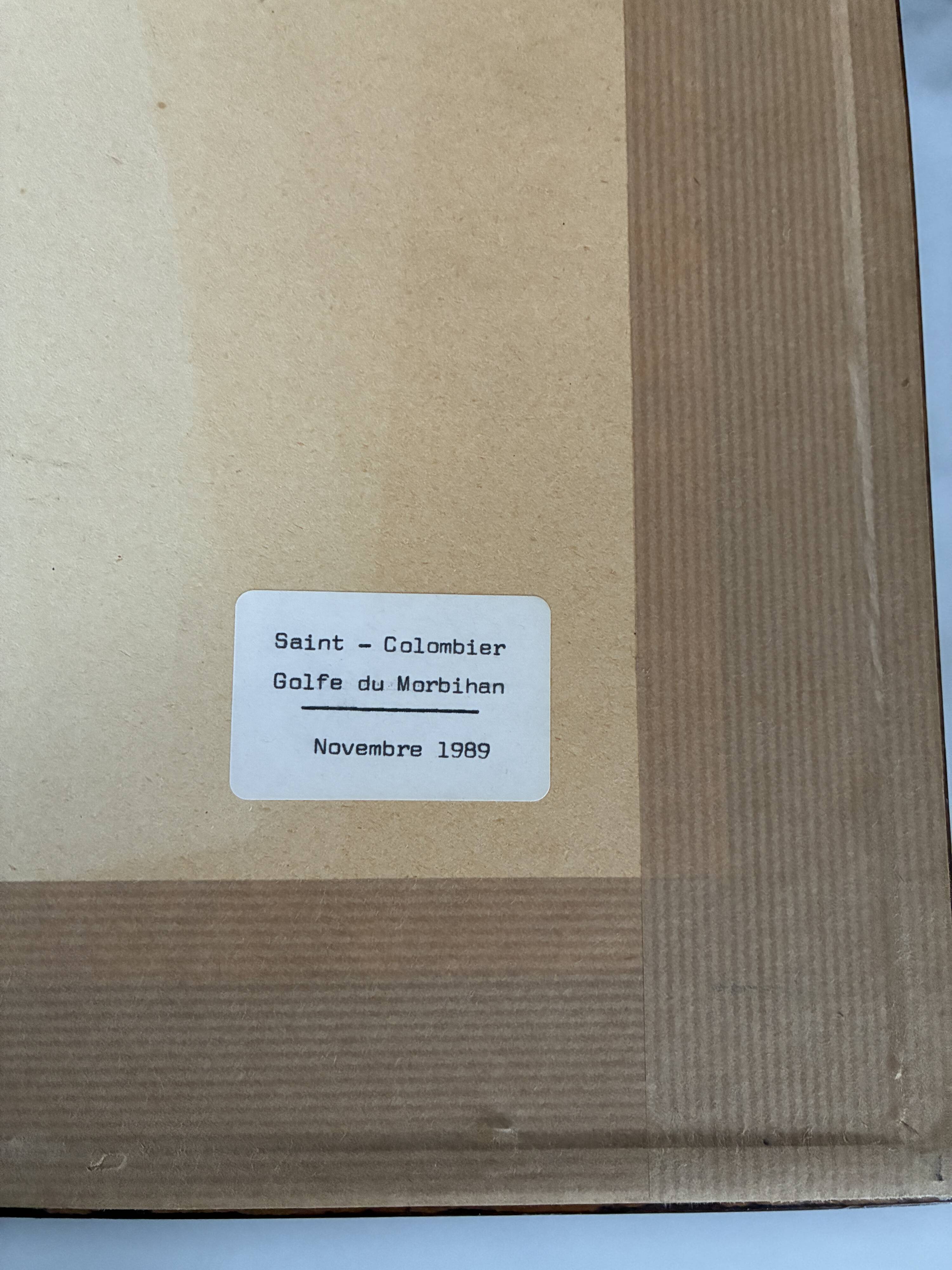 Framed antique watercolor, Gulf of Morbihan