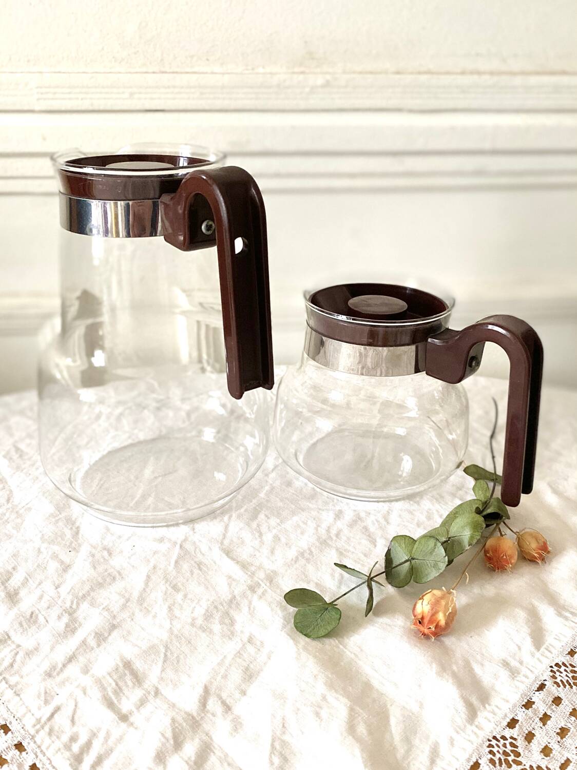 Vintage Pyrex glass teapot coffee pot carafes