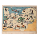 Affiche ancienne carte illustrée de la Normandie 1934 - JP Pinchon