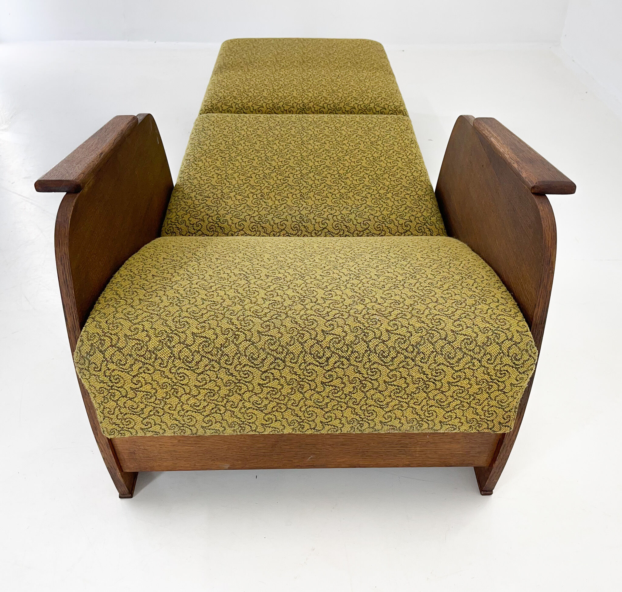 1960s armchair convertible to daybed, czechoslovakia