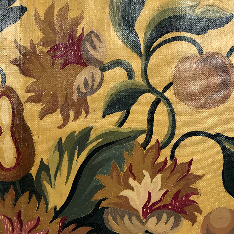 Aubusson tapestry cardboard. Bouquet of Louis XIII-style flowers