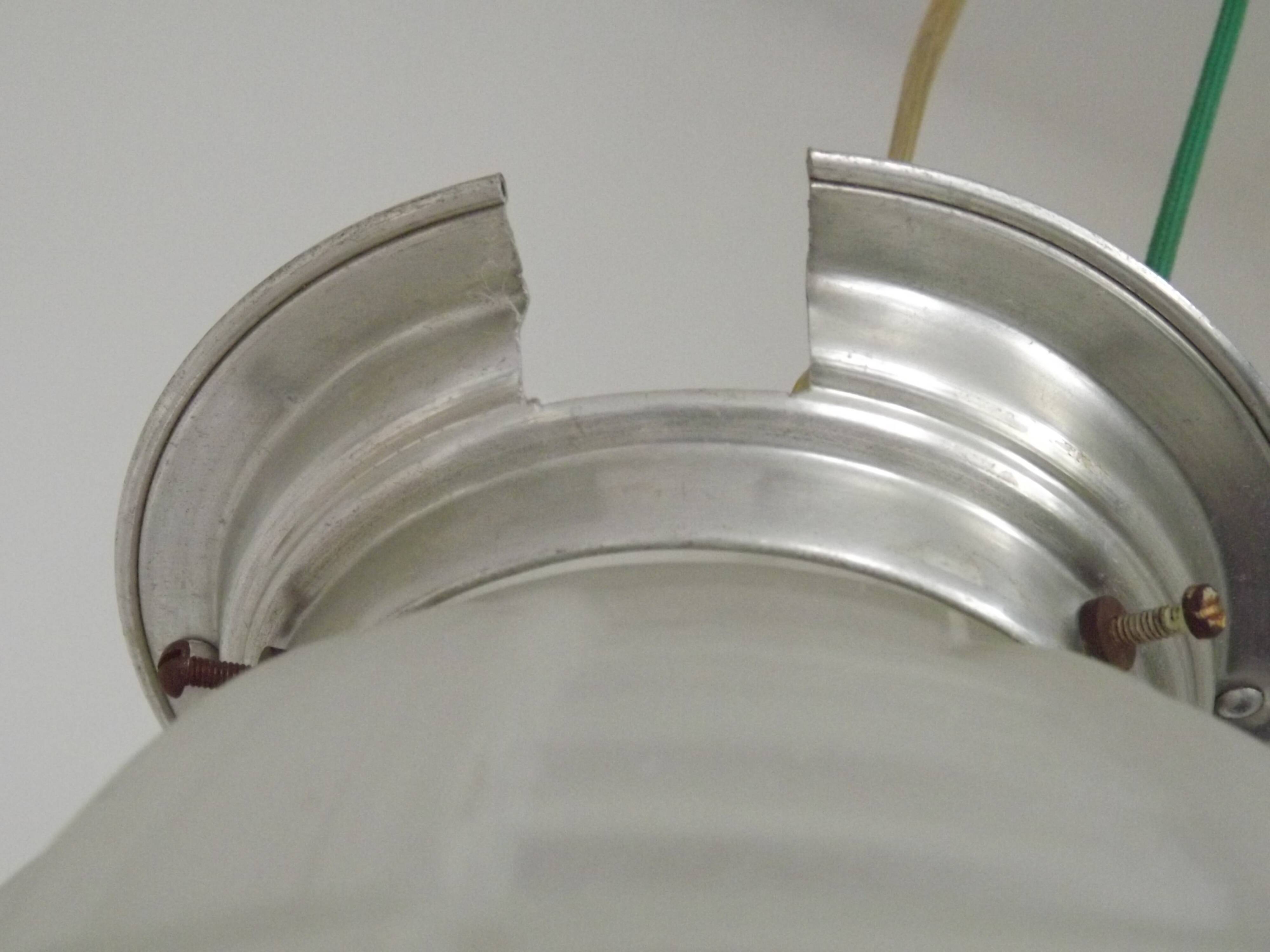 Art Deco ceiling light in glass and metal