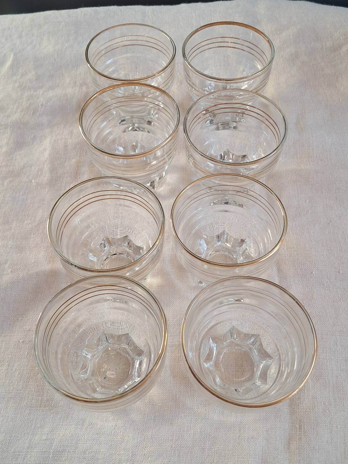 Vintage glassware set with gold filigree – 1960s