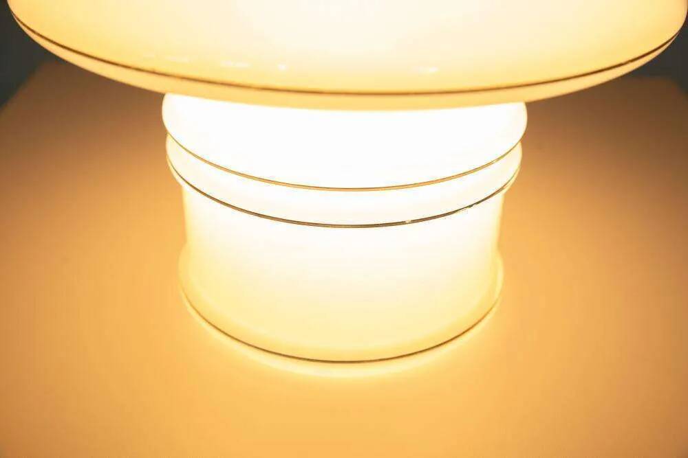 Vintage glass table lamp from the 70s, space age mushroom.