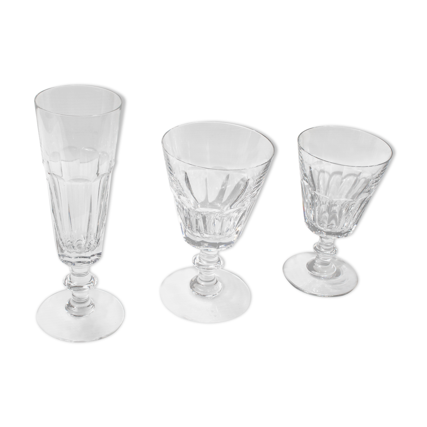 Service 18 glasses (Water, Wine, Champagne Flutes) - Caton Collection - St. Louis