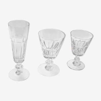 Service 18 glasses (Water, Wine, Champagne Flutes) - Caton Collection - St. Louis