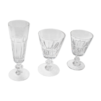 Service 18 glasses (Water, Wine, Champagne Flutes) - Caton Collection - St. Louis
