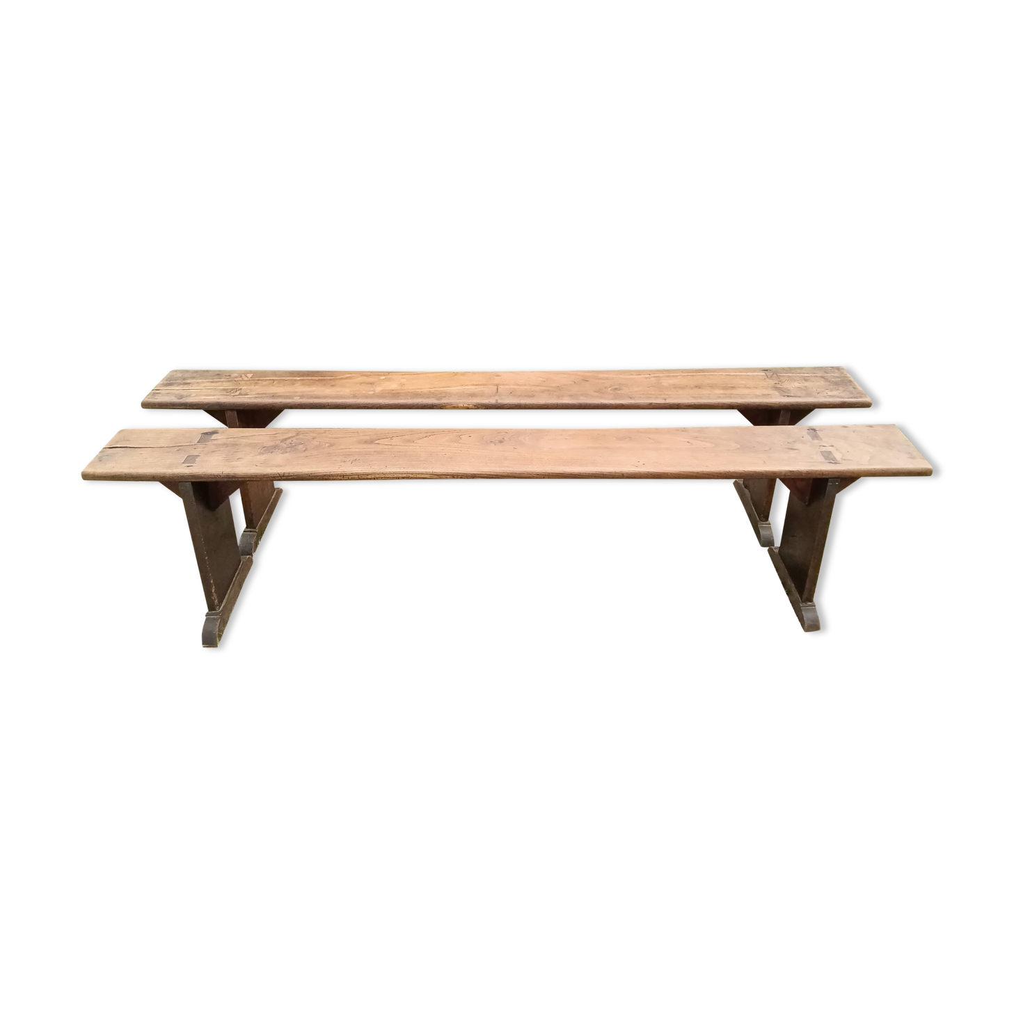 A pair of old benches