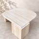 Grande table basse vintage en travertin – plateau sculptural –