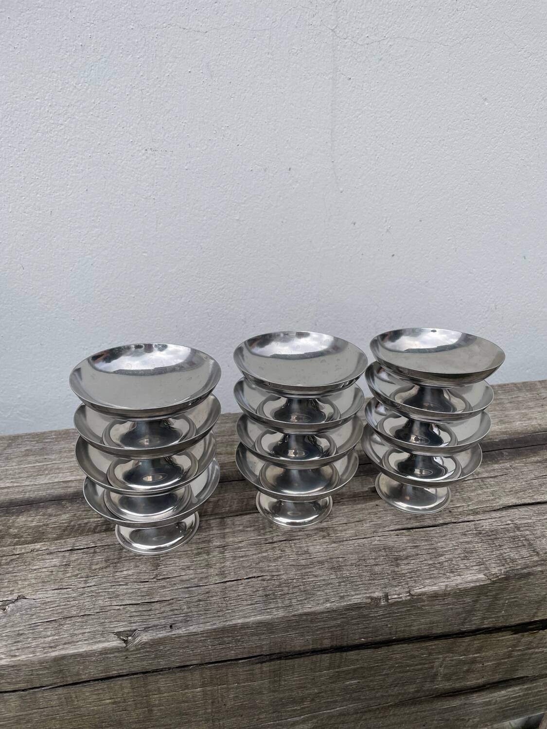 12 coupelles inox / coupes vintage 1970