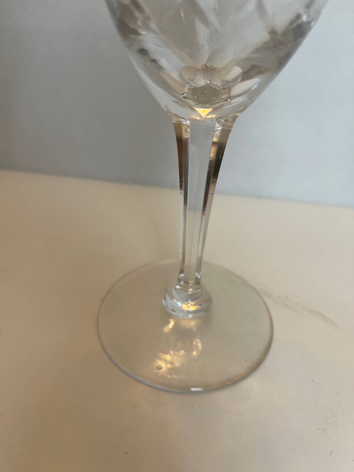 3 cut crystal stemware