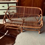 2-seater rattan sofa