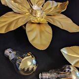 Golden wall leaf sconces