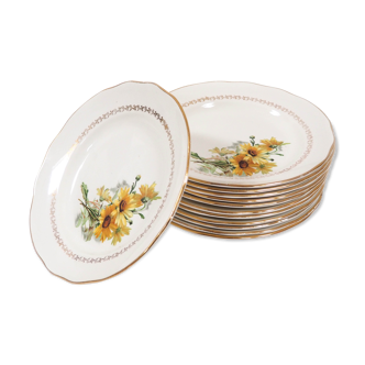 Série de 12 assiettes Gien Tournesols