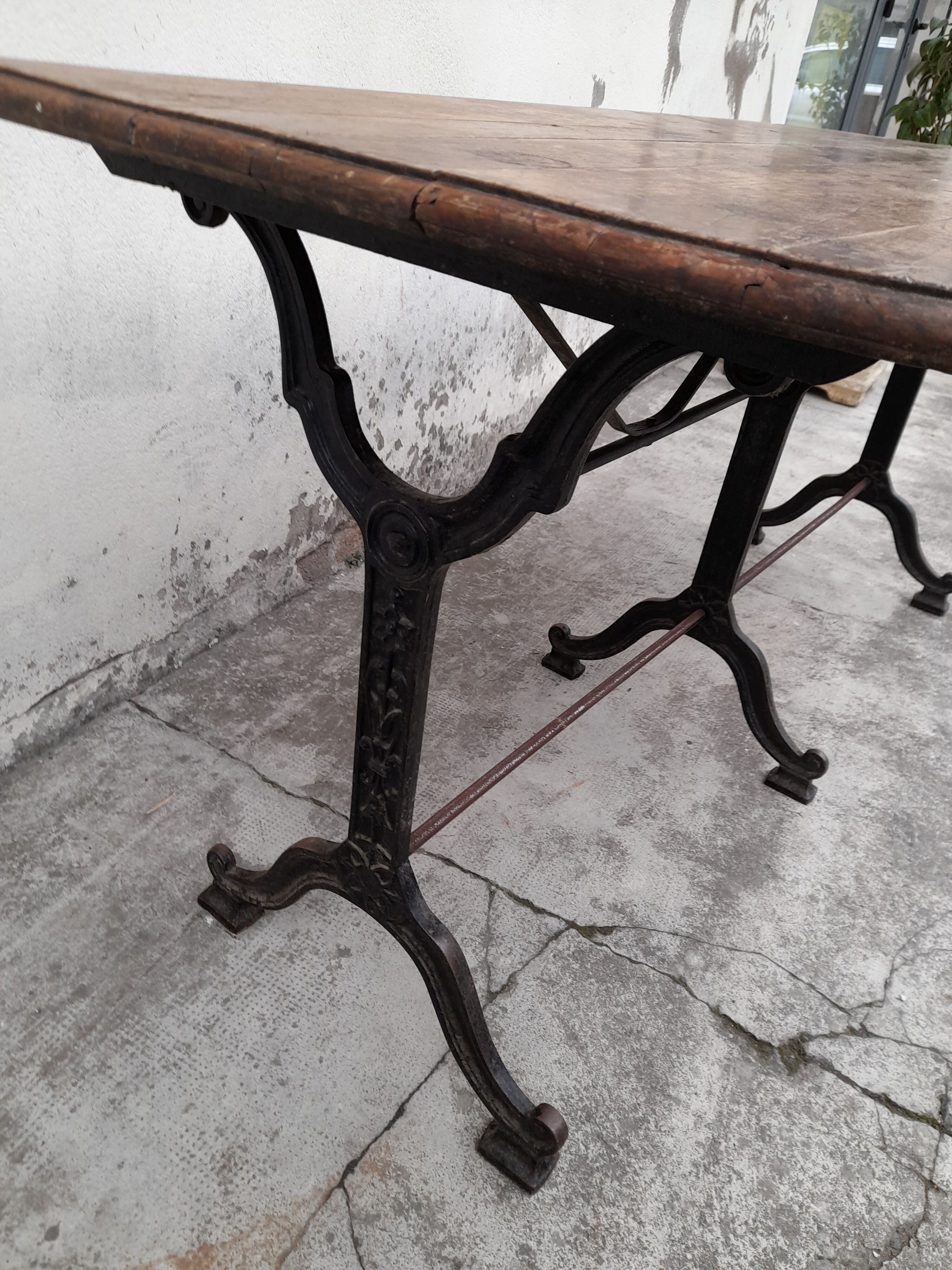Table de bistrot en fonte 1900 1m50
