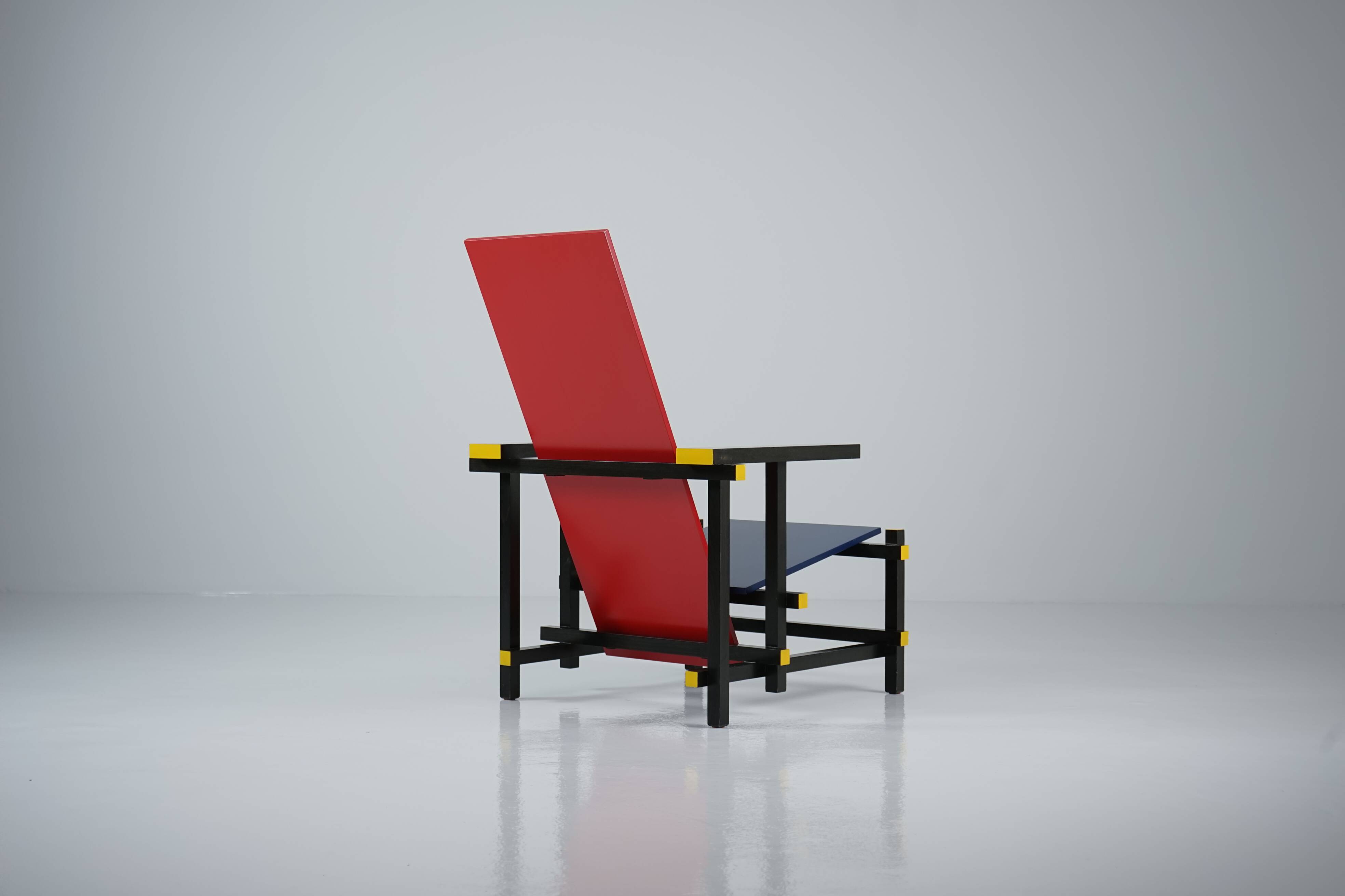 Red And Blue Arm Chair by Gerrit Rietveld for Cassina