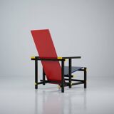 Red And Blue Arm Chair by Gerrit Rietveld for Cassina