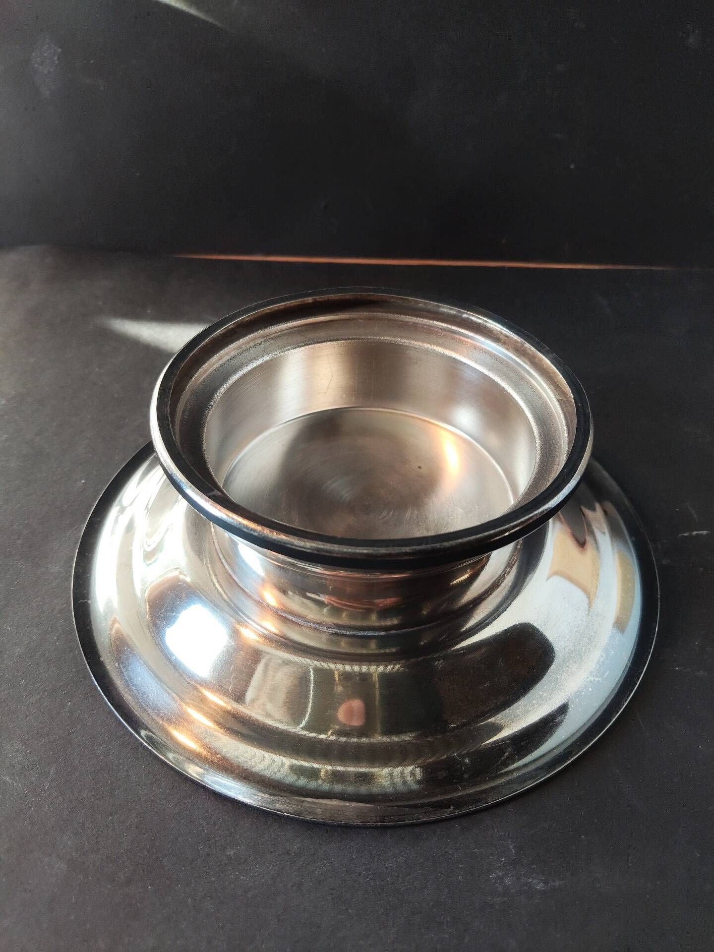 Vintage French silver-plated butter press, Coquillor style.