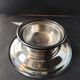 Vintage French silver-plated butter press, Coquillor style.