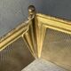 Antique 19th-century fireplace screen, French gilded spark guard.