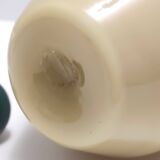 Beige Encased and Hand-blown Glass Decanter Bottle, Italy
