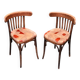 2 chaises bistrot avec galettes en velours