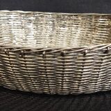 20th century braided silver metal bread basket