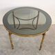 Circular bronze-gilded coffee tables Hollywood Regency Maison Charles