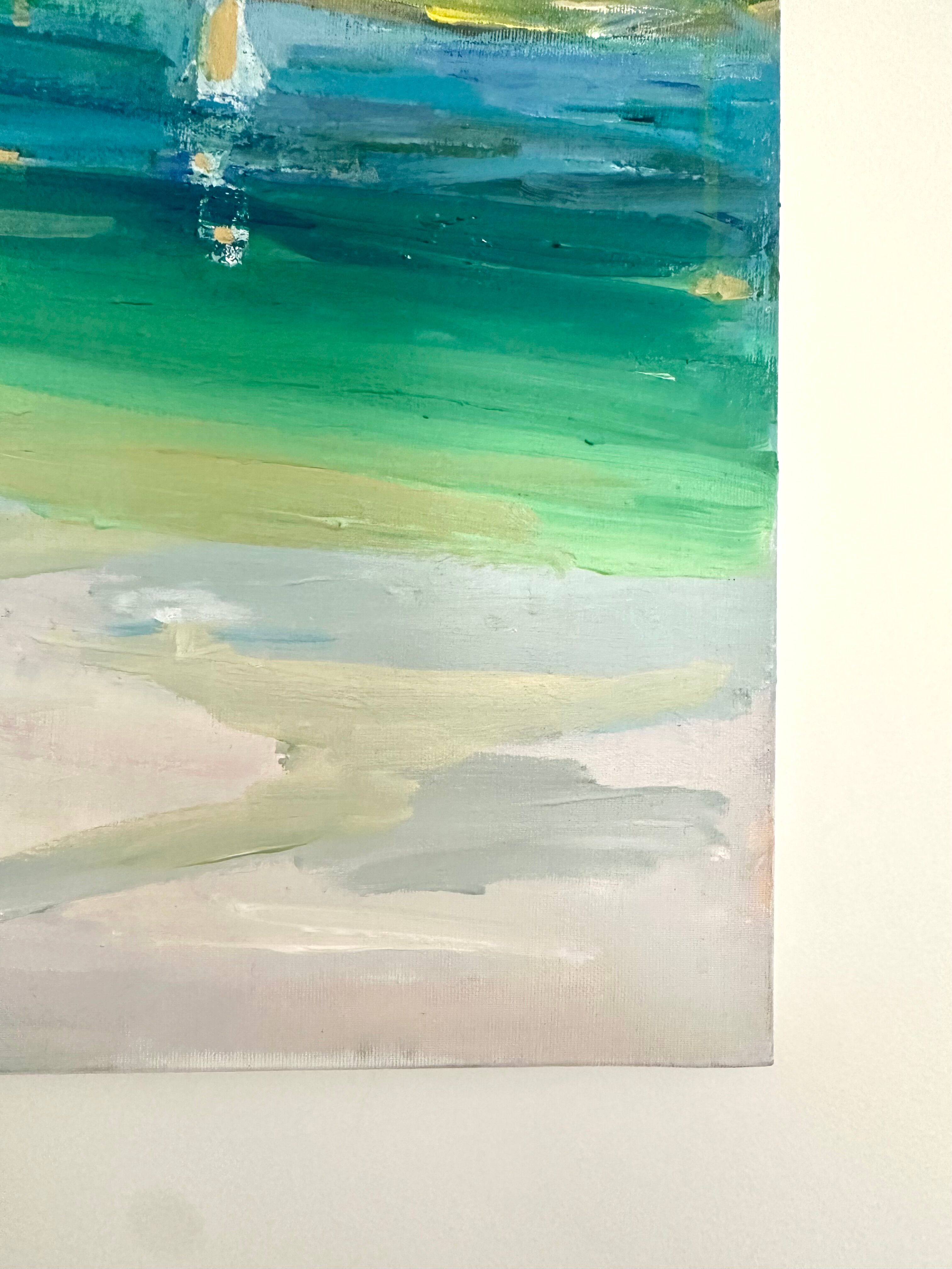 Huile sur toile paysage maritime