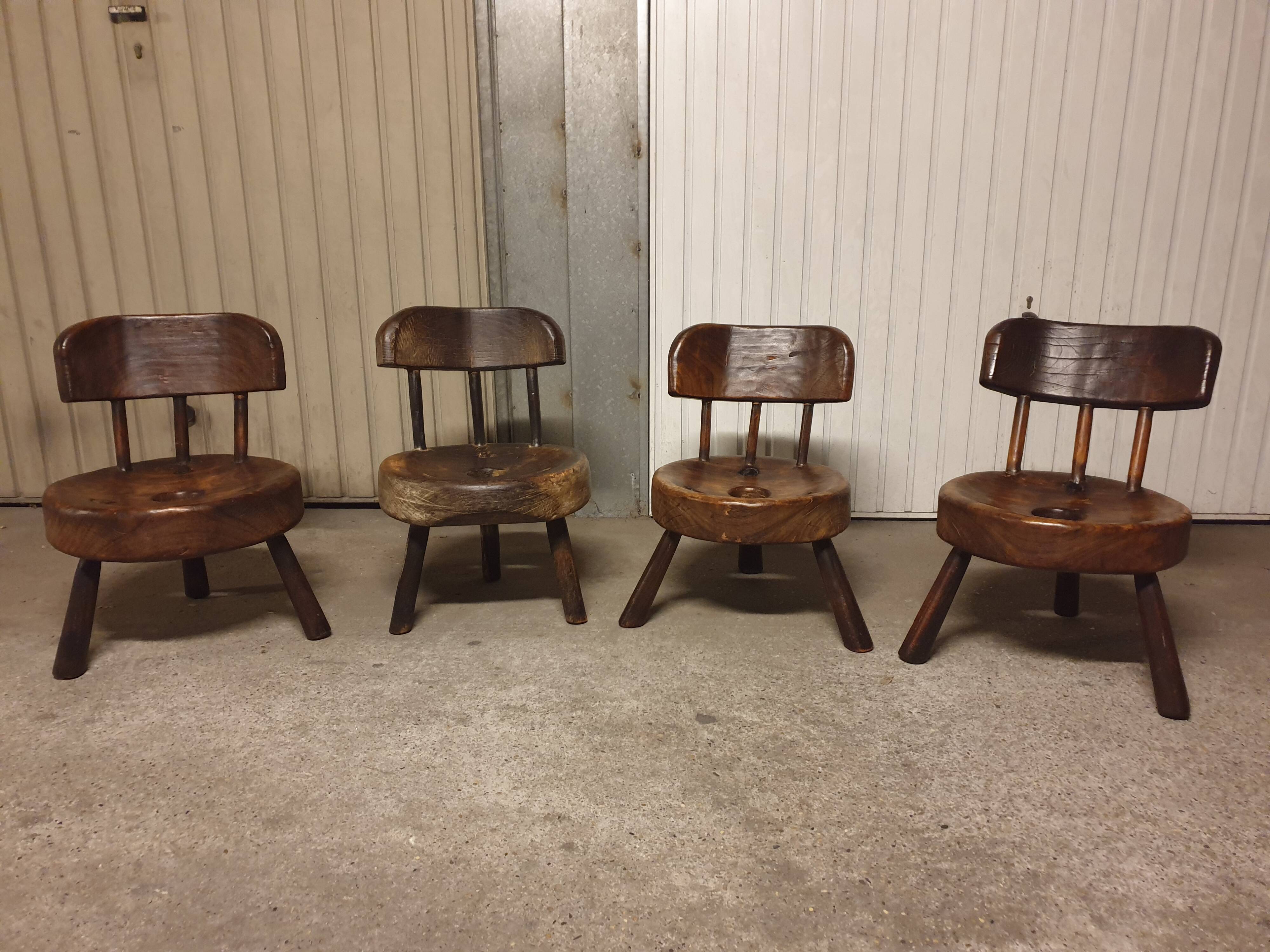 Set of 4 Brutalist Brazil Mid-Century Chairs