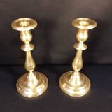 Duo of brass candlesticks