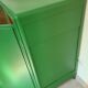 Old sideboard buffet Green wood and bamboo vintage storage unit