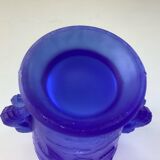 Barolac Josef Inwald Bohemian Art Deco Seahorse Vase, Rare Model, Blue