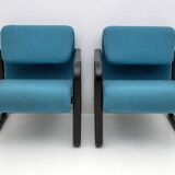 Post-Modern Italian Fabric and Metal Armchairs by Arflex, 70s