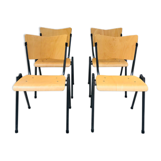 Set of 4 chairs design in wood