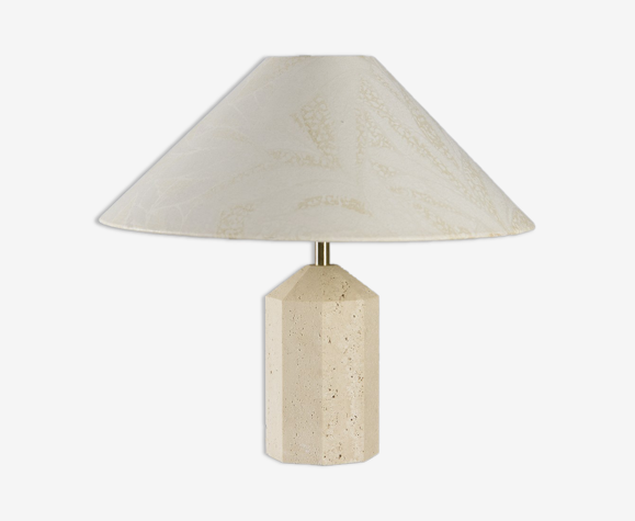 Lampe de table italienne en travertin