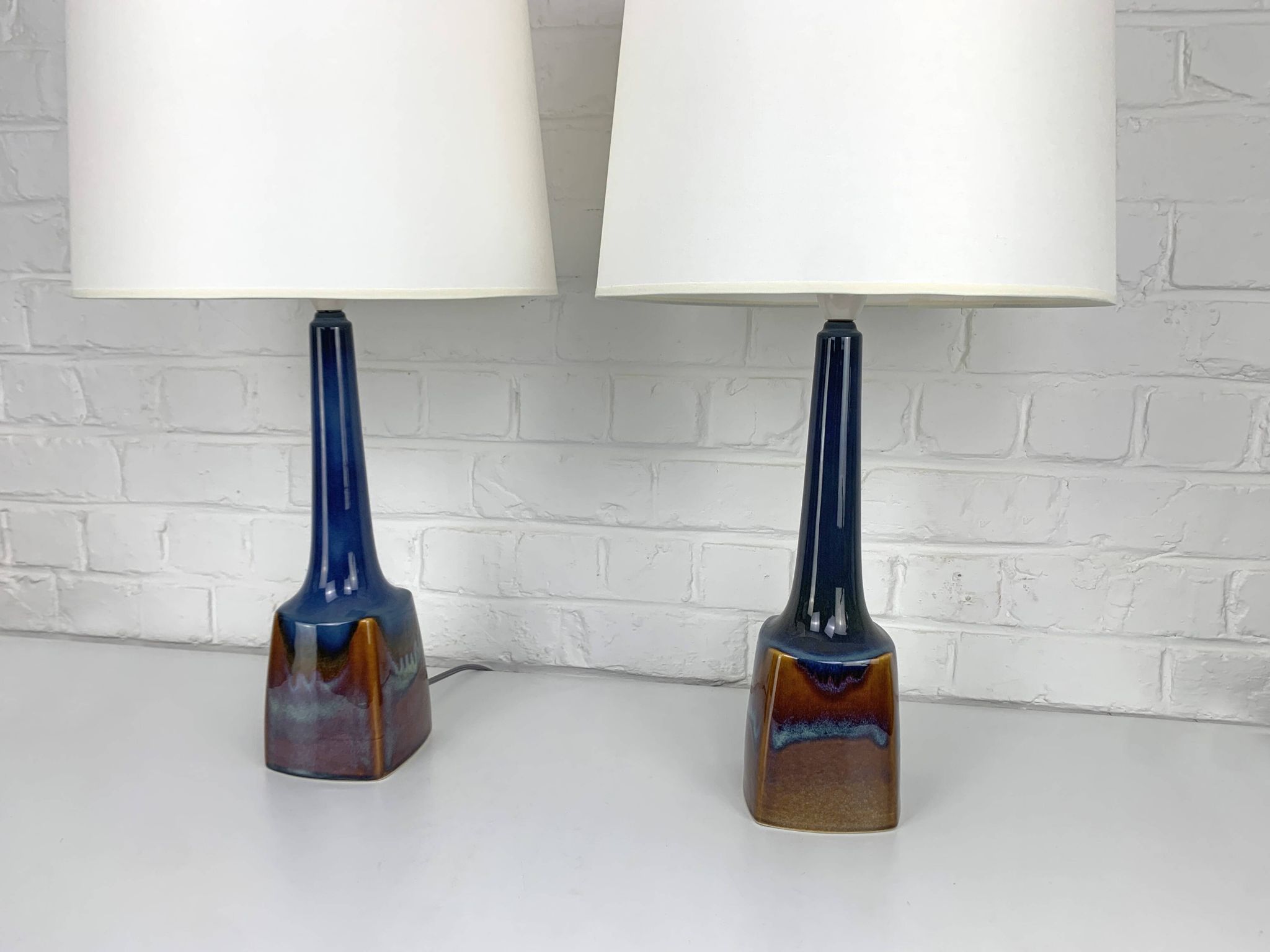 Pair of Scandinavian ceramic table lamps, Søholm Stentøj, Denmark, 1960