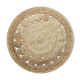 Round bohemian jute rug 120 cm