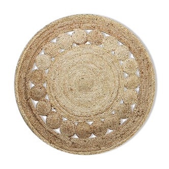 Bohemian round jute carpet 120 cm