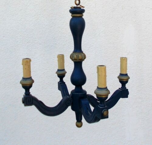 Wood chandelier Shabby chic Louis XIV style