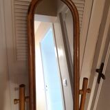 Psyche mirror in rattan 70's 124cm X 24cm