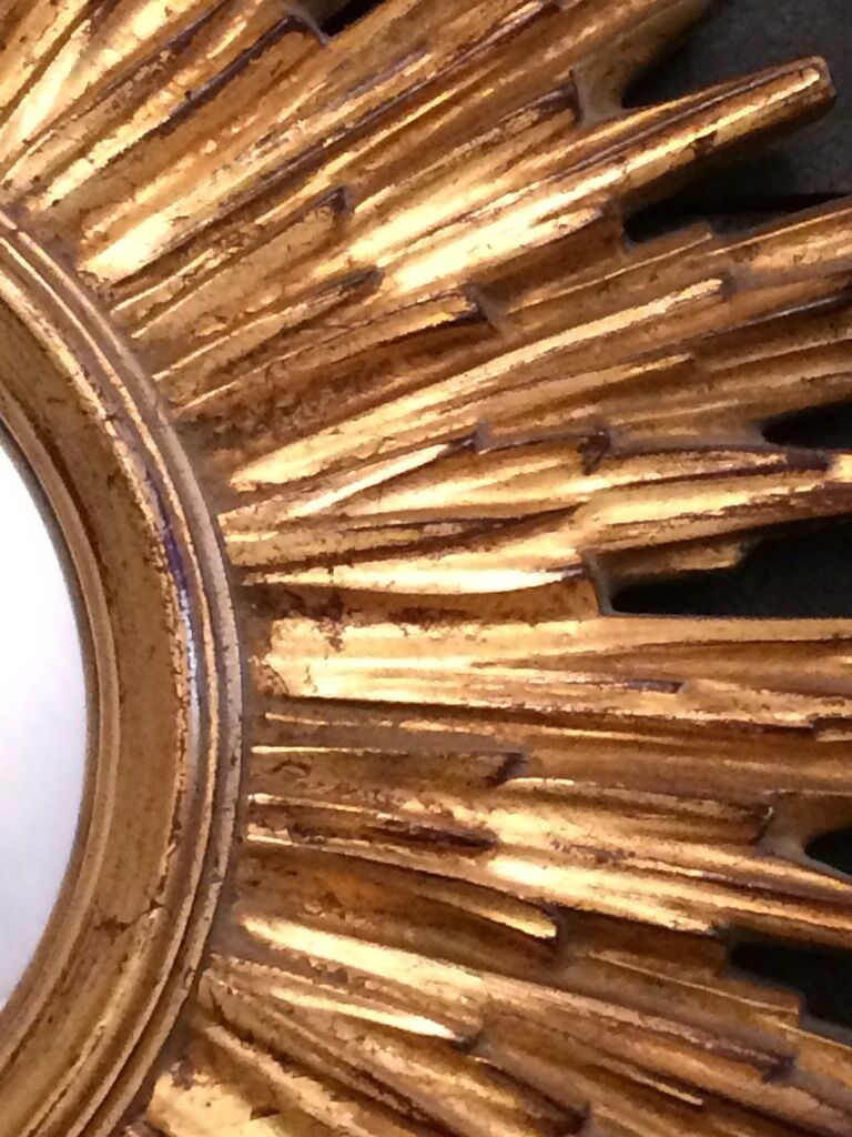 Mirror golden sun 49 cm " hollywood regency "