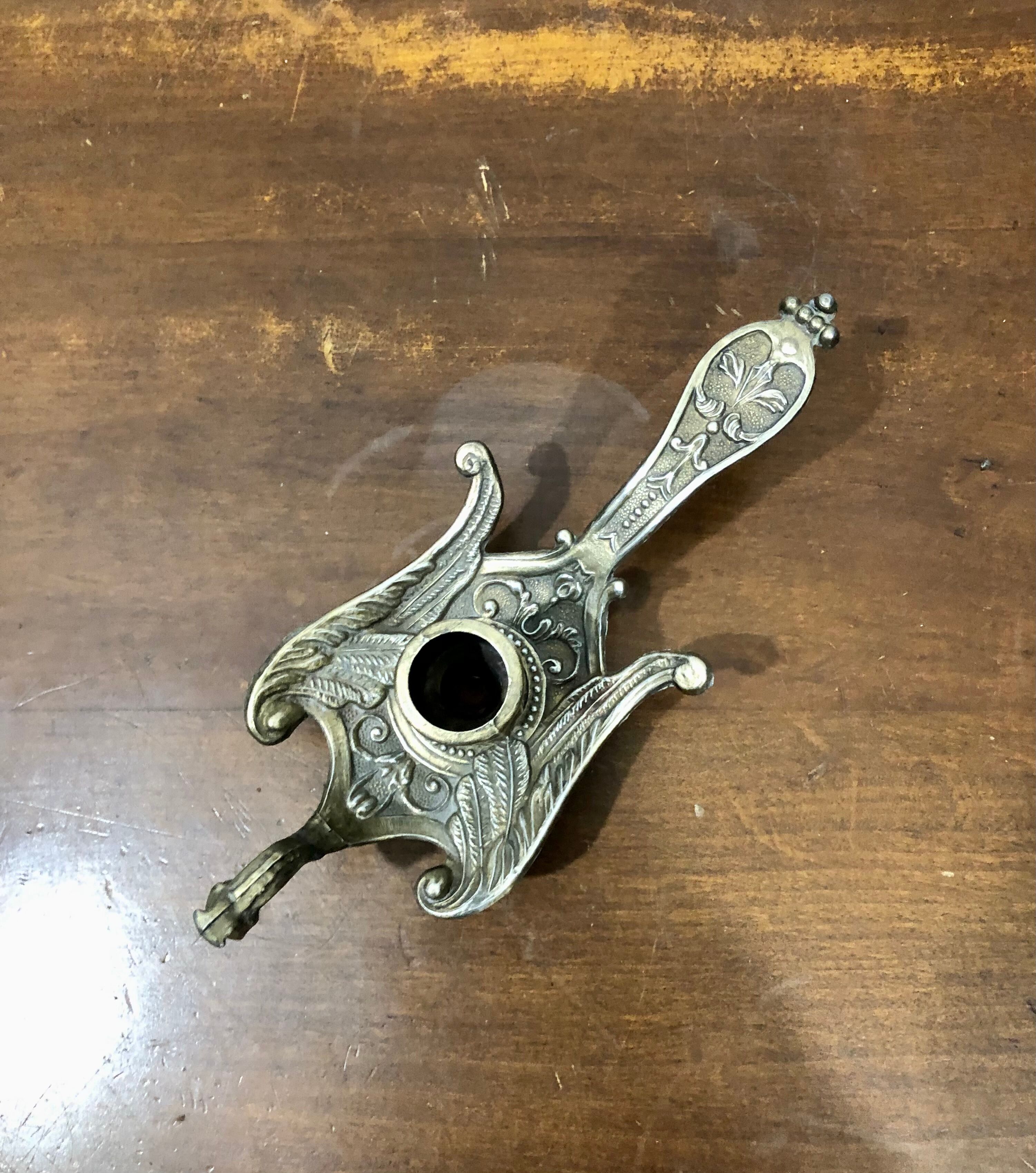 Brass peacock candle holder
