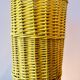 Yellow painted wicker umbrella stand - 1970s