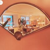 Deknudt fan-shaped mirror with gilded shell motif, Belgium, 1980s