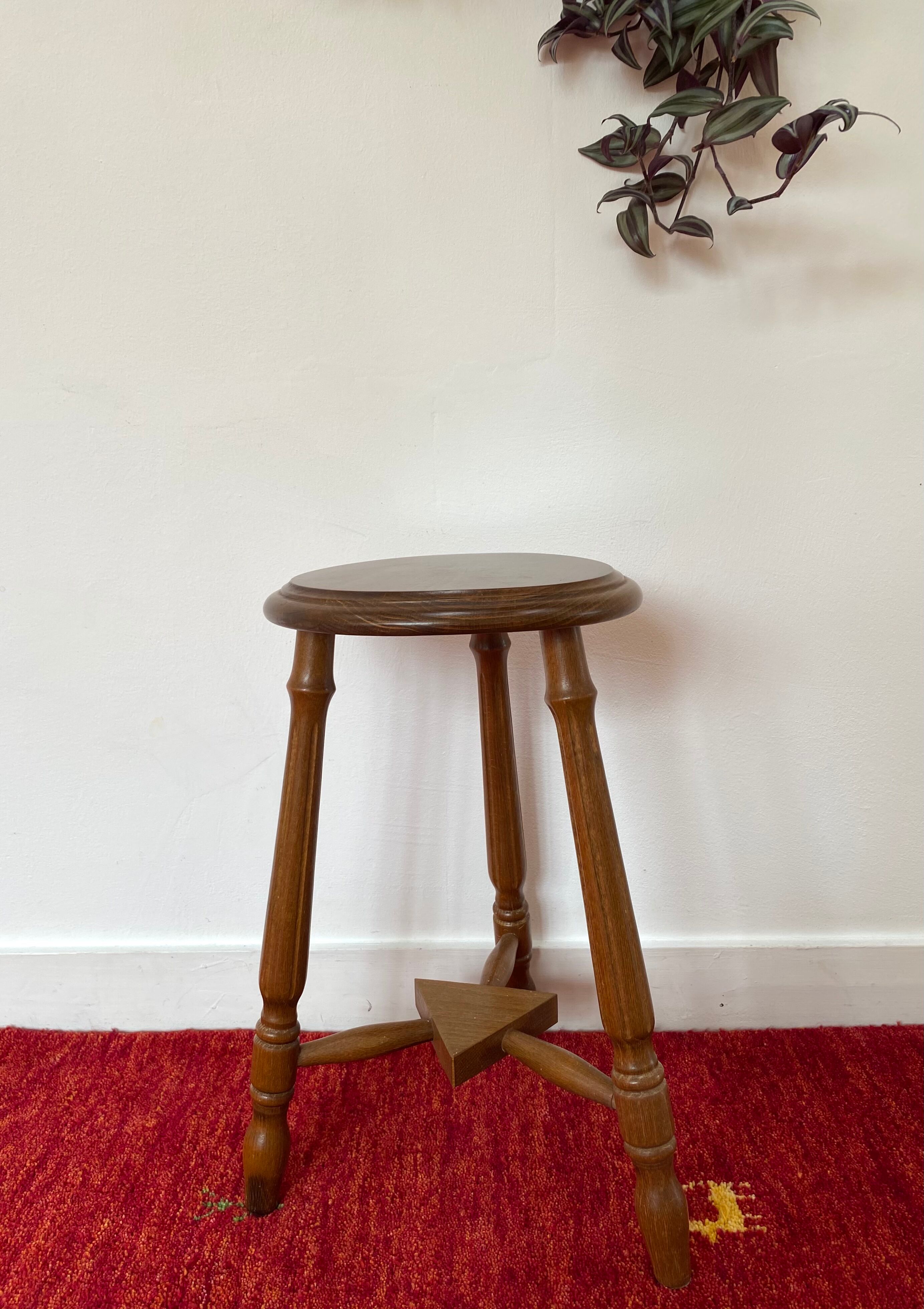 Vintage wooden tripod stool