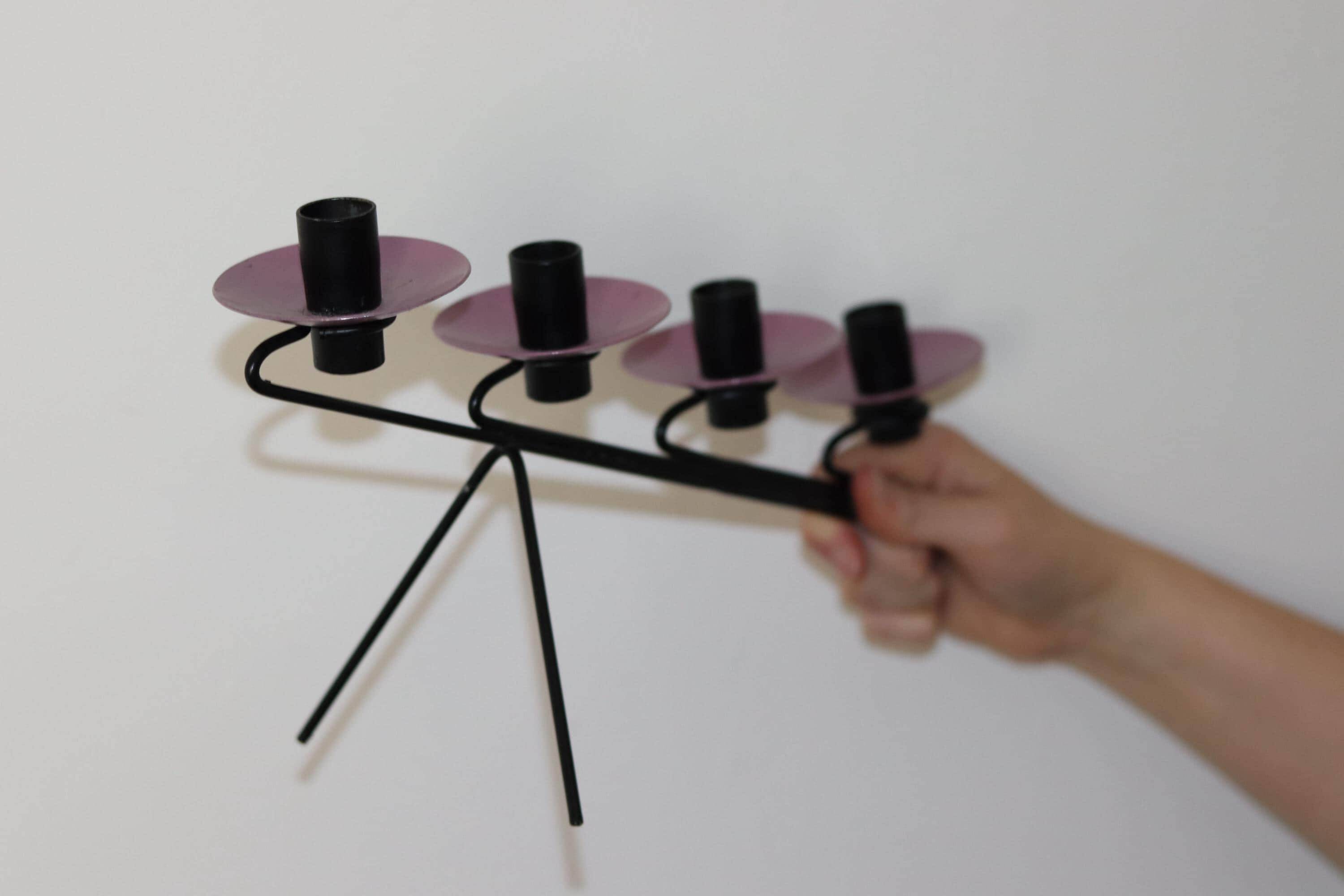 Vintage Metal Coasted  Candleholder
